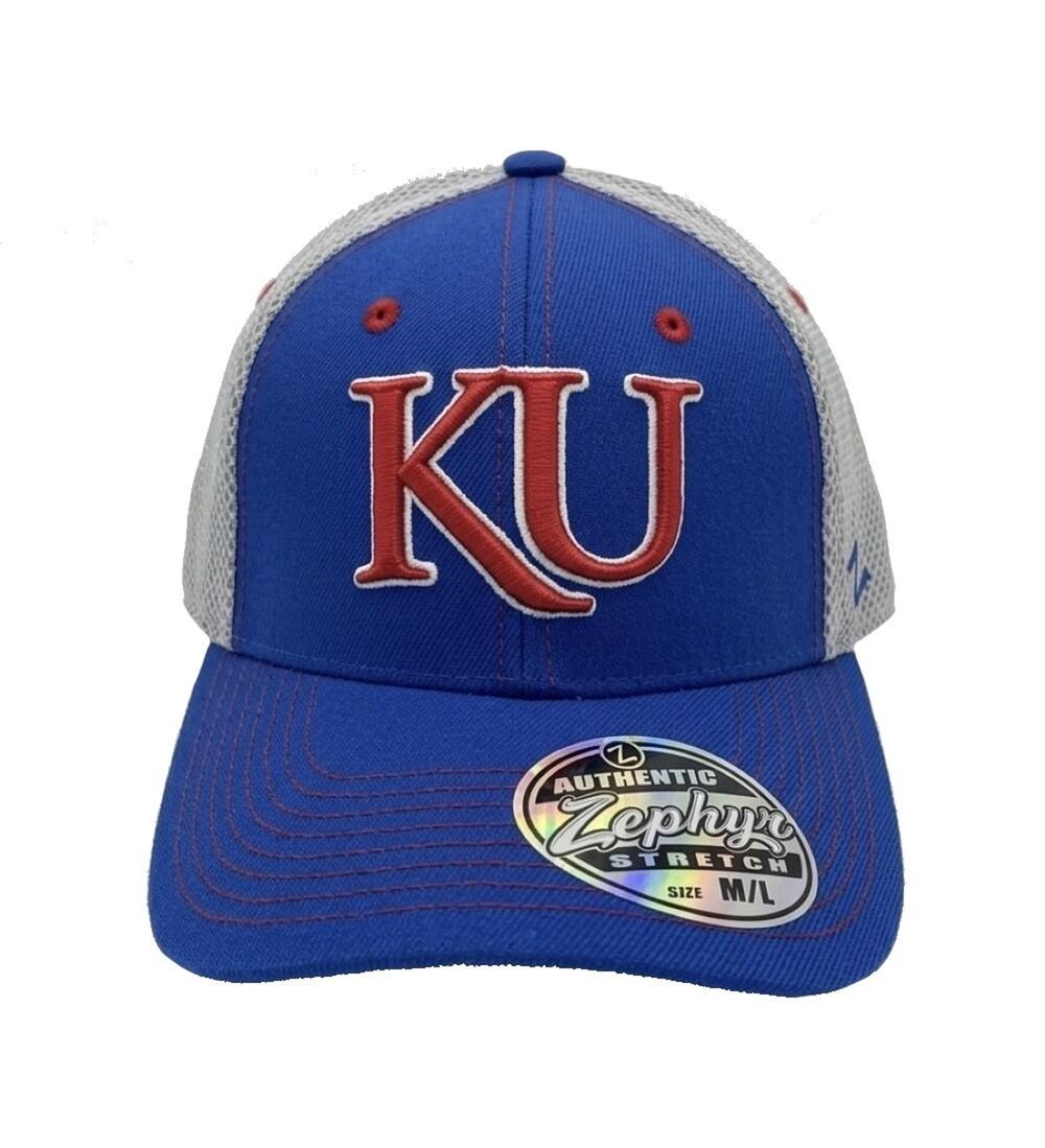 Men's Kansas Jayhawks NCAA Zephyr Neo Flex Fit Hat / Cap (Medium/Large)